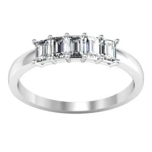 0.50cttw Shared Prong Emerald Cut Diamond Five Stone Ring