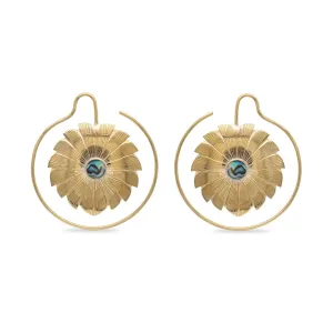 12g Art Deco Daisy Brass Earrings — Price Per 2