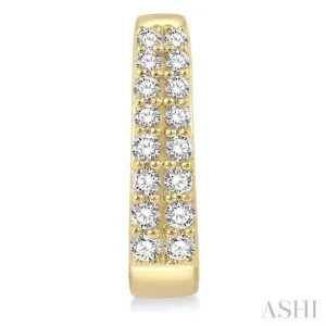 1/3 Ctw Round Cut Diamond Petite Huggie Earrings in 14K Yellow Gold