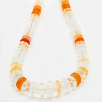 132ct Mexican Fire Opal Faceted Rondell Bead Strand