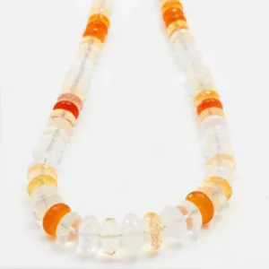 132ct Mexican Fire Opal Faceted Rondell Bead Strand