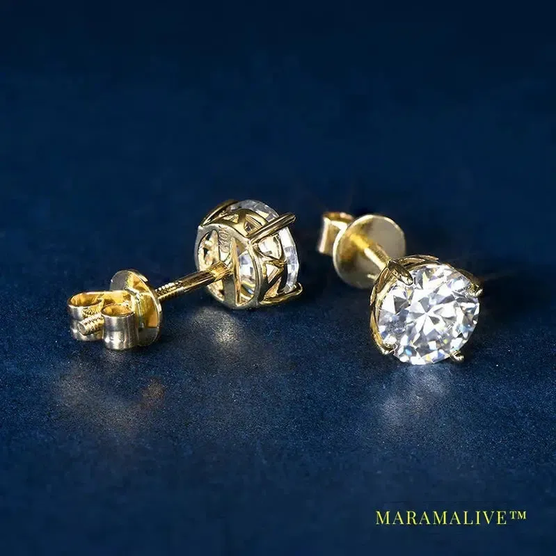 14k Moissanite Stud Earrings - Luxurious & Affordable Sparkle