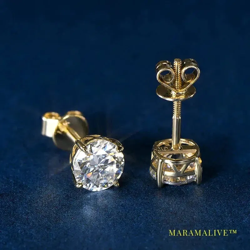 14k Moissanite Stud Earrings - Luxurious & Affordable Sparkle