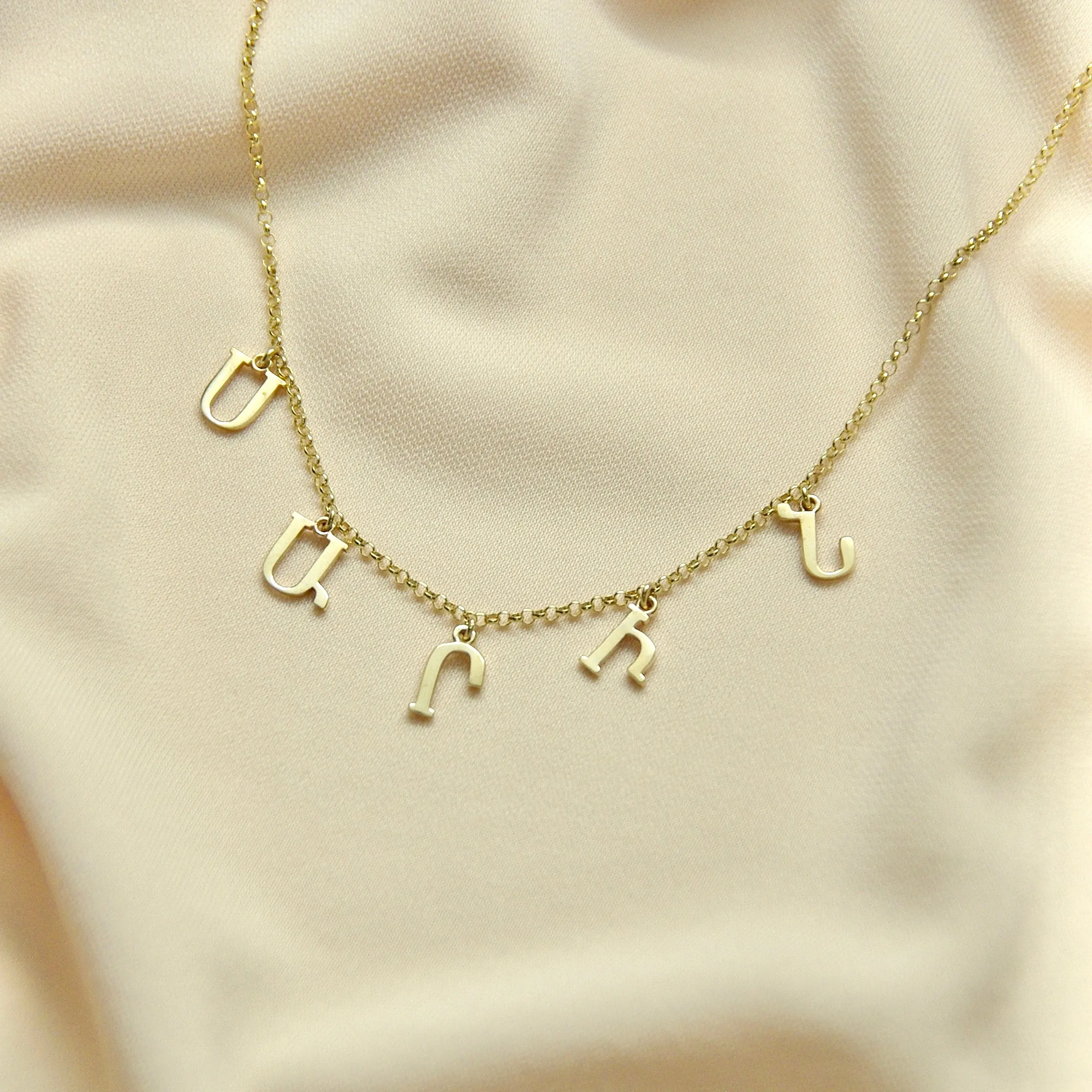 14KT Gold Custom Initial Necklace