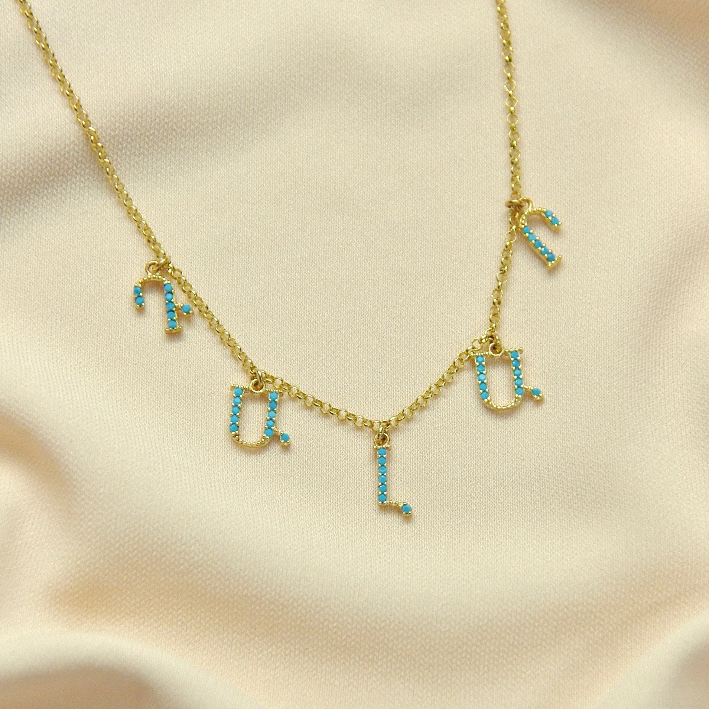 14KT Gold Custom Initial Necklace