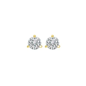 14KT Yellow Gold & Diamond Round Stud Earrings  - 1/5 ctw