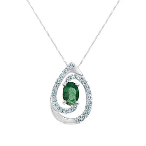 14KW 29DIA(S/C) 0.17CT, TRENDY PEAR SHAPE PENDANT  (121PB3445AED)