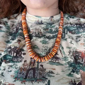 18 inch Chunky Orange Spiny with a 3 inch extender Genuine Necklace