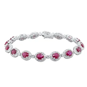 18ct White Gold Ruby and Diamond Bracelet