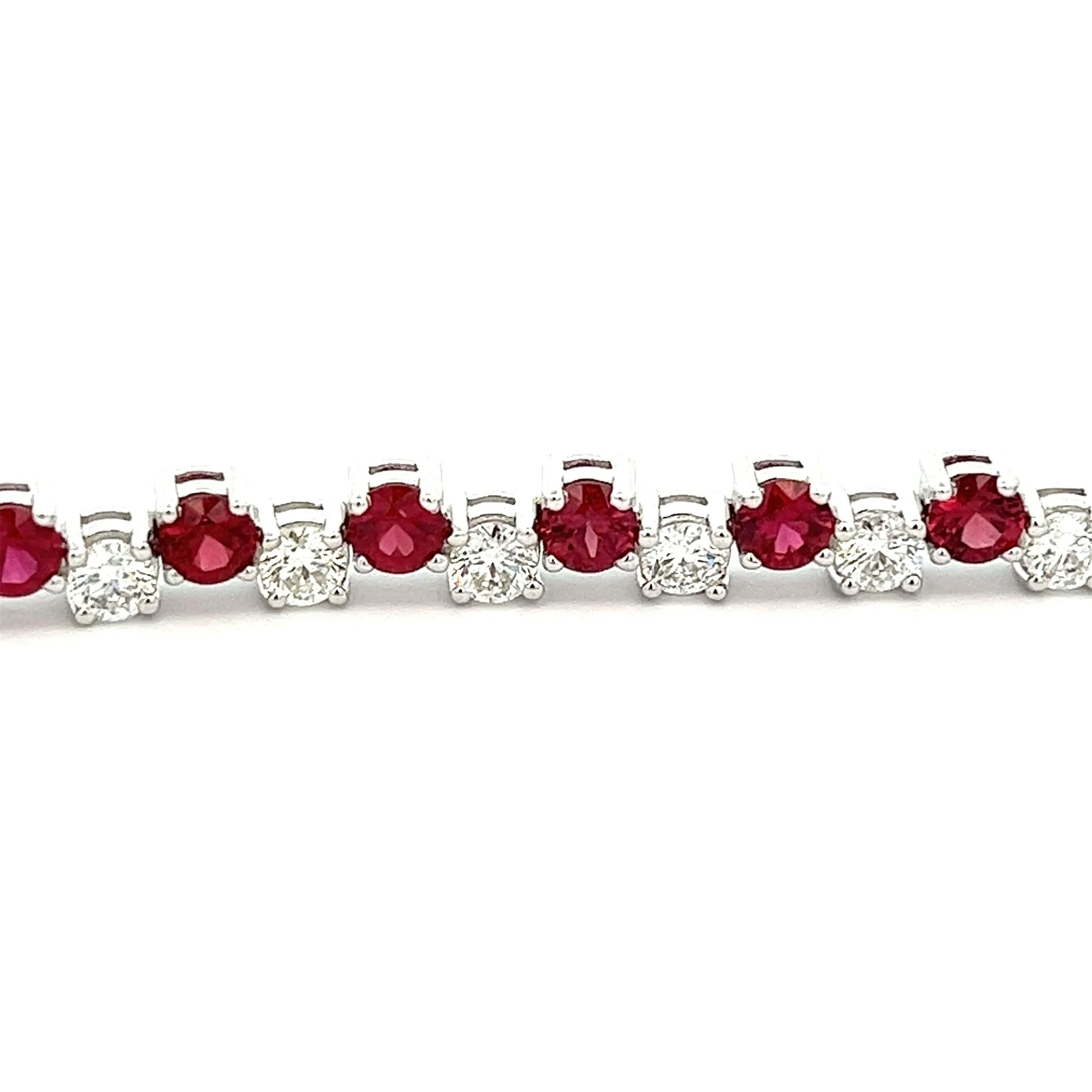 18k White Gold Diamond and Ruby Bracelet