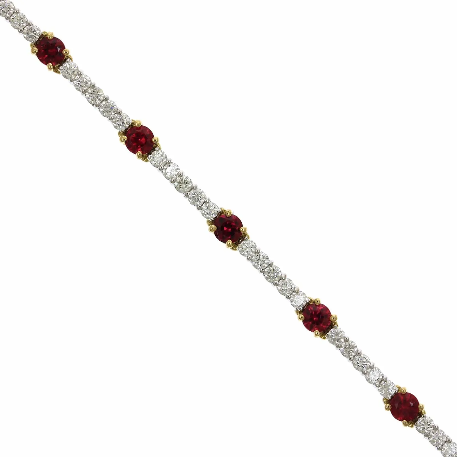 18K Yellow and White Gold Ruby and Diamond Bracelet