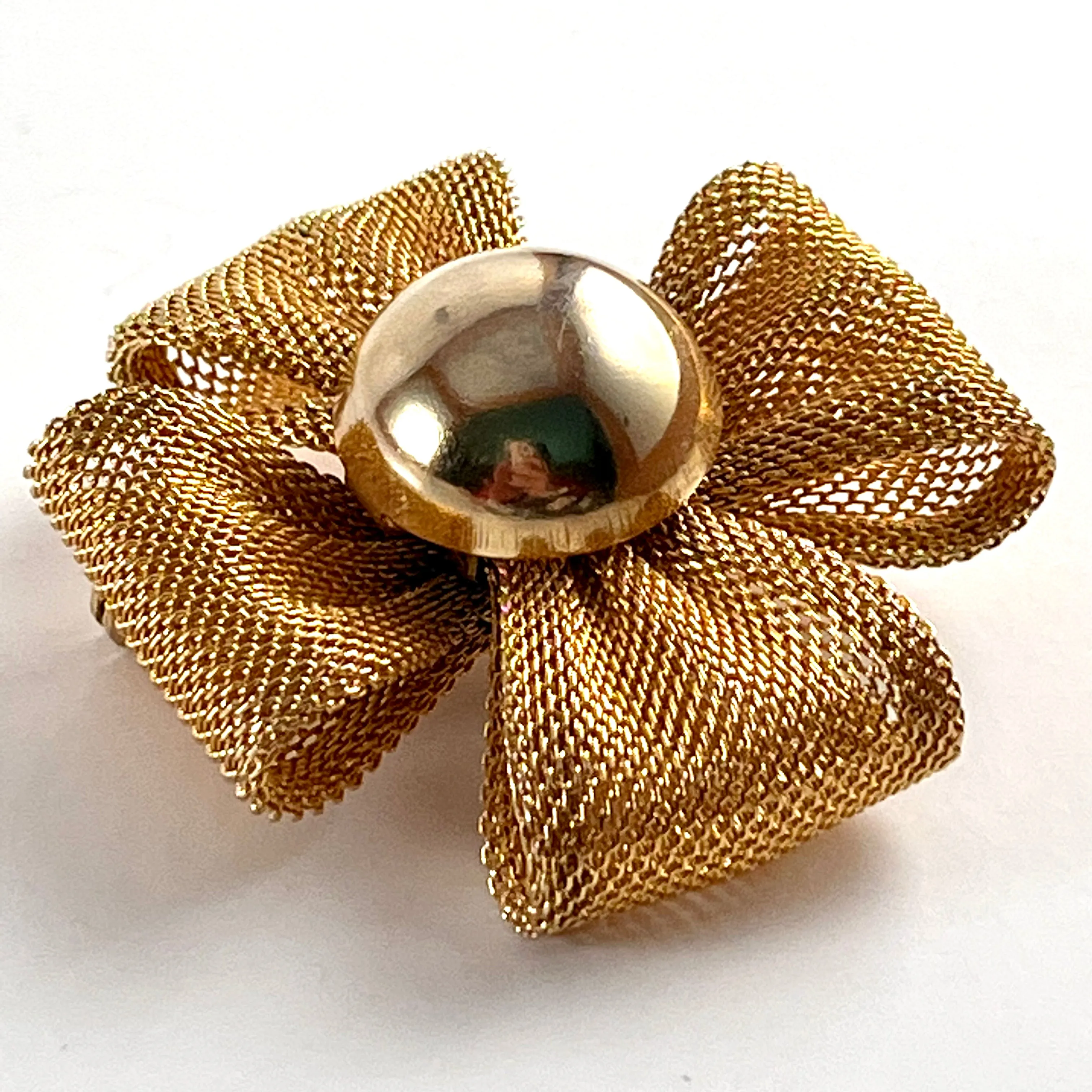 1960s Mesh Flower Brooch