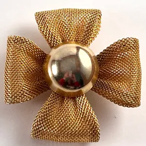 1960s Mesh Flower Brooch