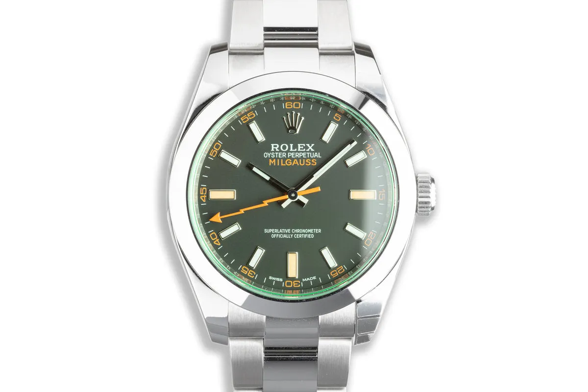 2021 Rolex Milgauss 116400GV Black Dial with Box & Card