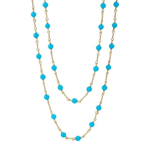 32 inch Turquoise Bead Link Necklace