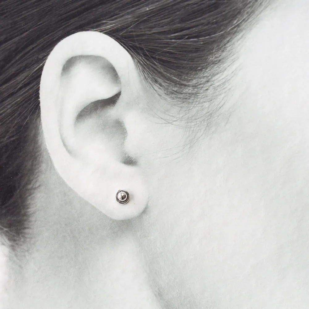 4.5mm Tiny Sterling Silver UFO Stud Earrings