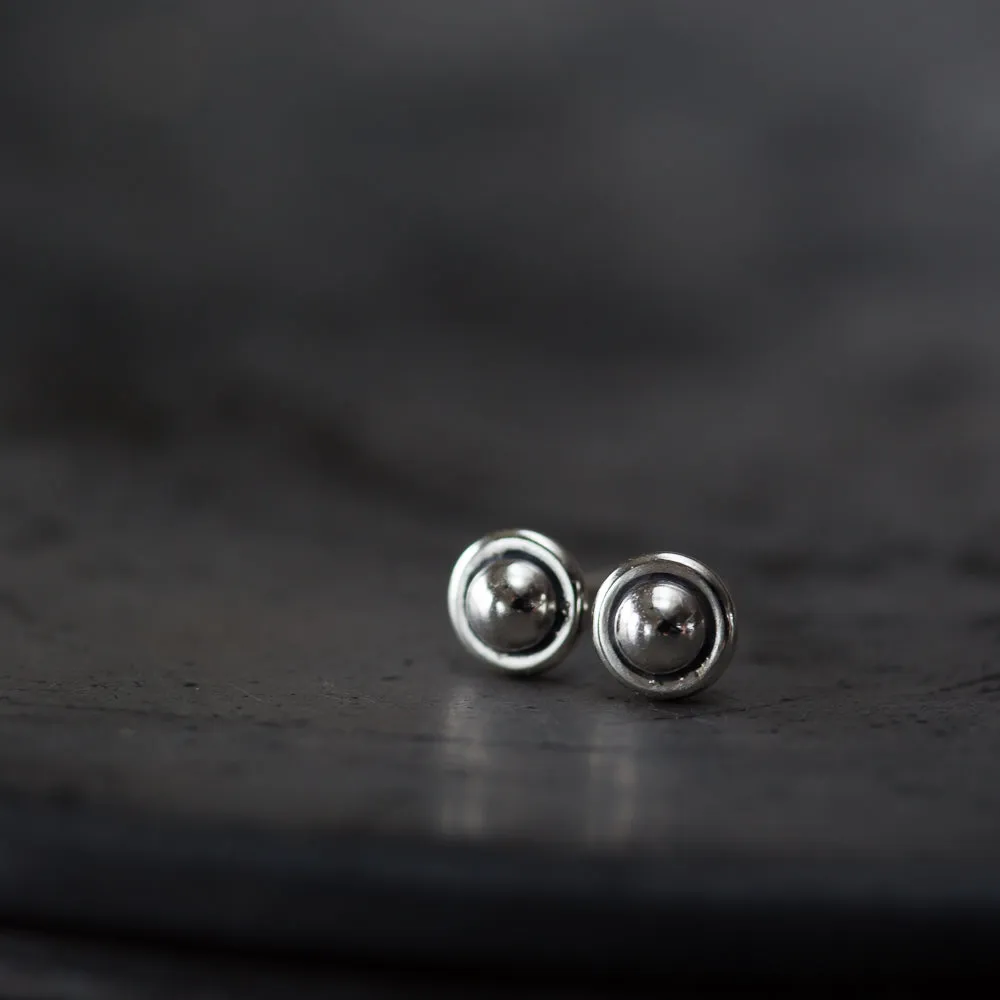 4.5mm Tiny Sterling Silver UFO Stud Earrings