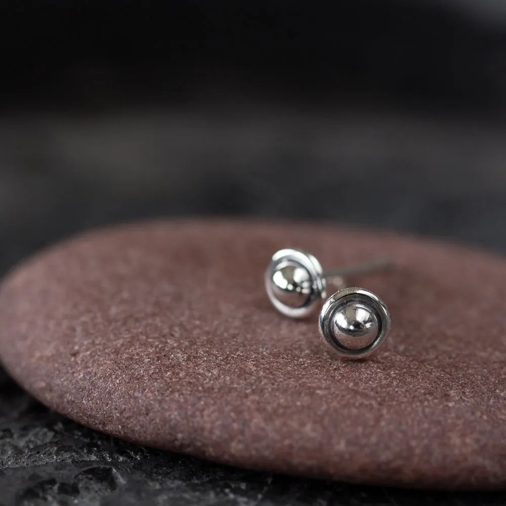 4.5mm Tiny Sterling Silver UFO Stud Earrings