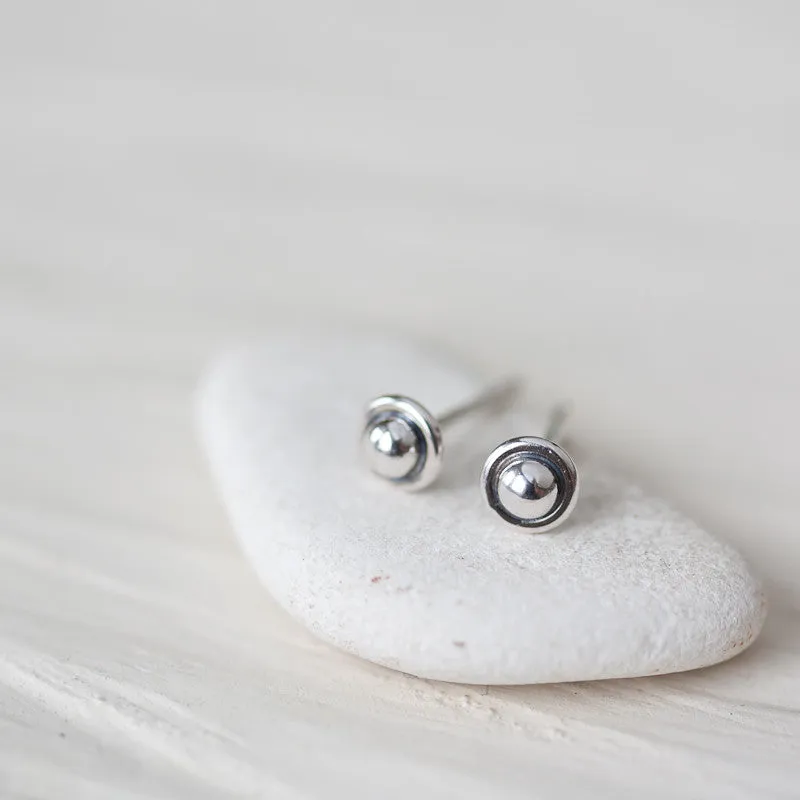 4.5mm Tiny Sterling Silver UFO Stud Earrings