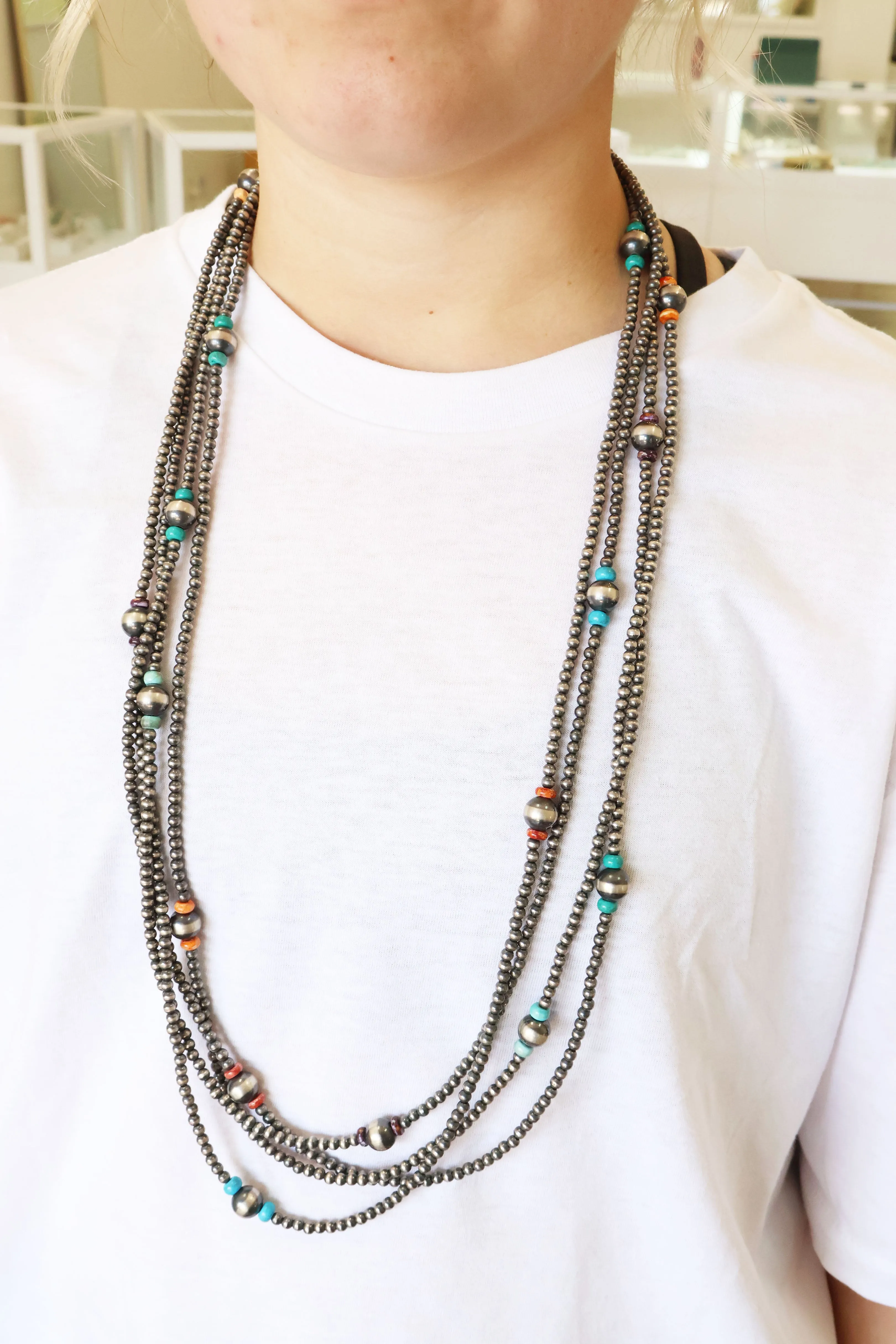 4mm & 8mm Navajo Pearls - Multi (150")