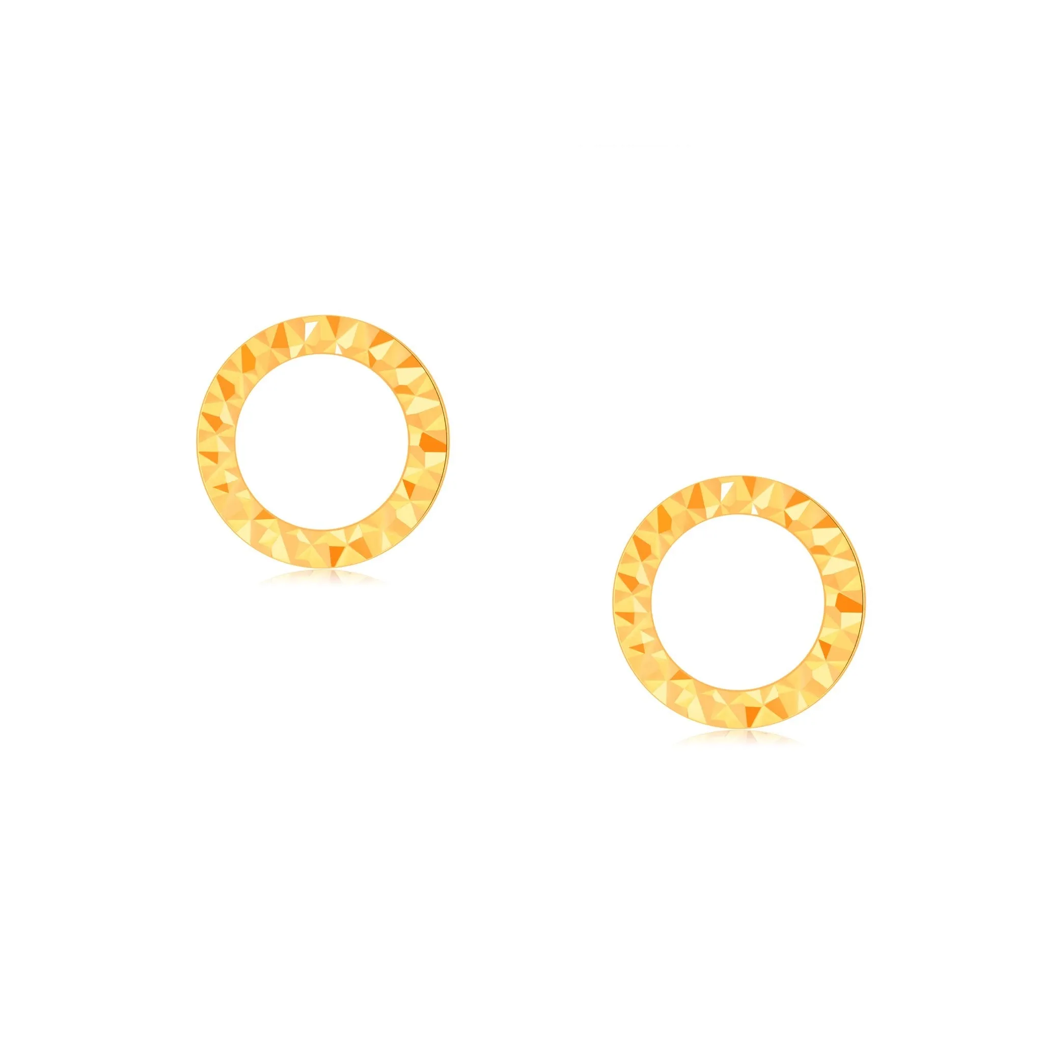 916 Gold Divine Circle Sparkle Earrings