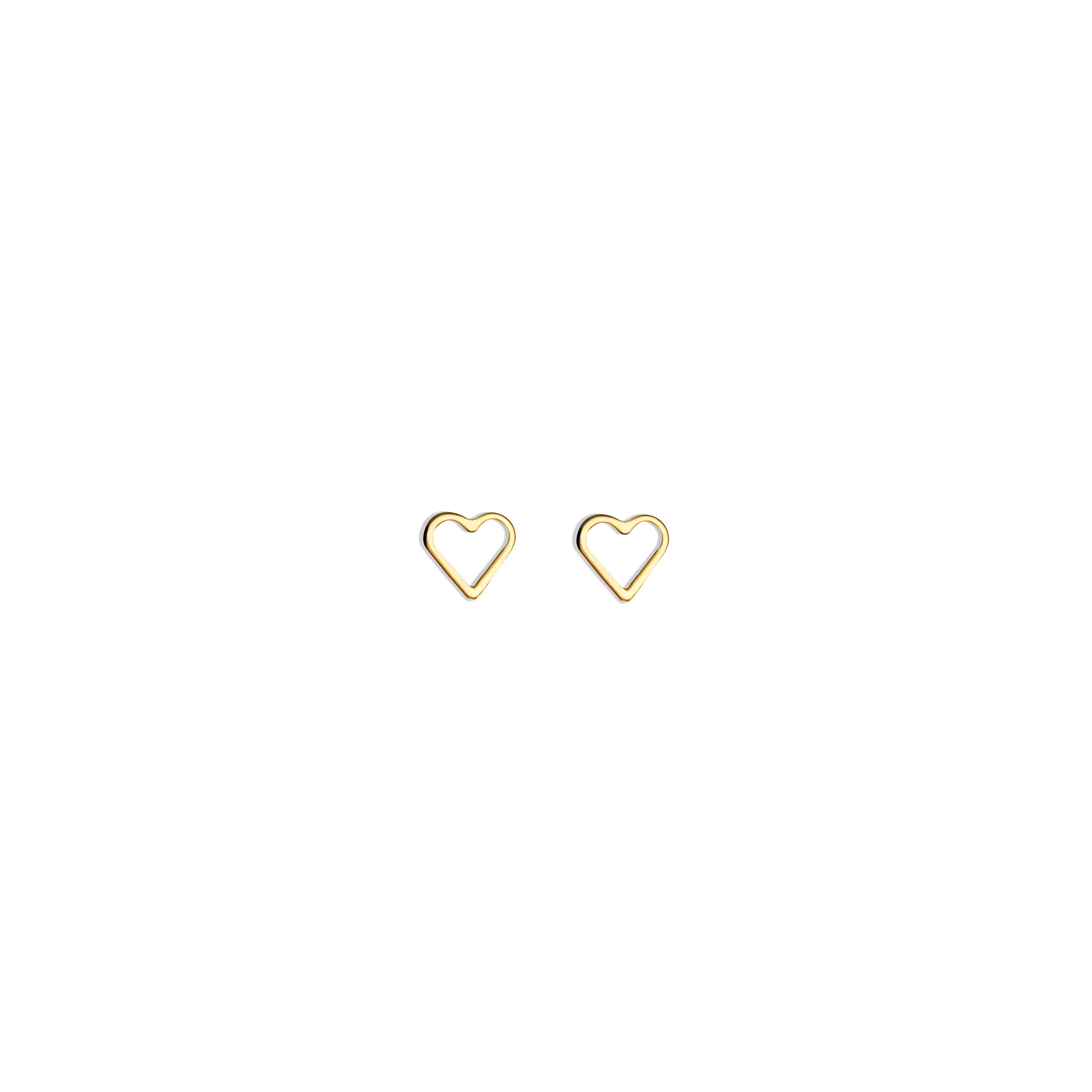 9ct Solid Gold Love Heart Stud Earrings