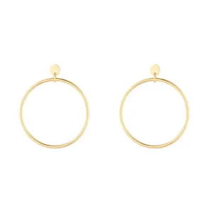 9ct Yellow Gold Round  Drop Earrings