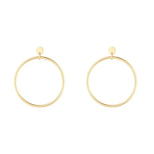 9ct Yellow Gold Round  Drop Earrings