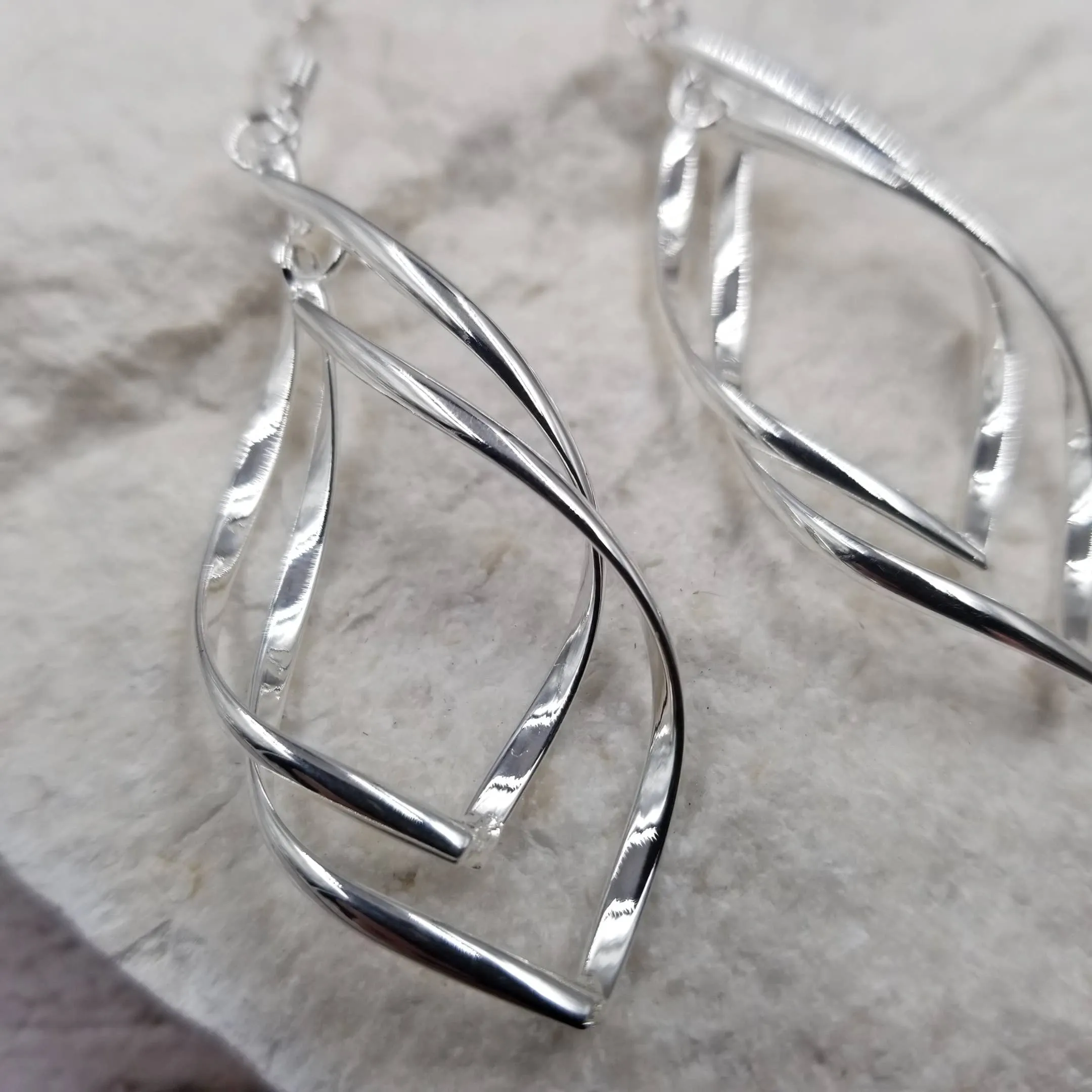 Abstract Geometry Silver Earrings