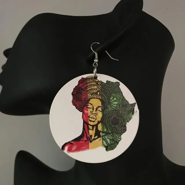 African Hair Wooden Earrings | Afrocentric Earrings | Natural Hair Earrings | Jewelry | Accessories