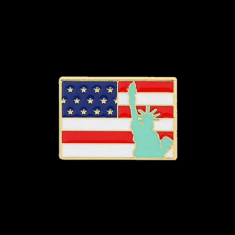 American Flag Design Alloy Brooch