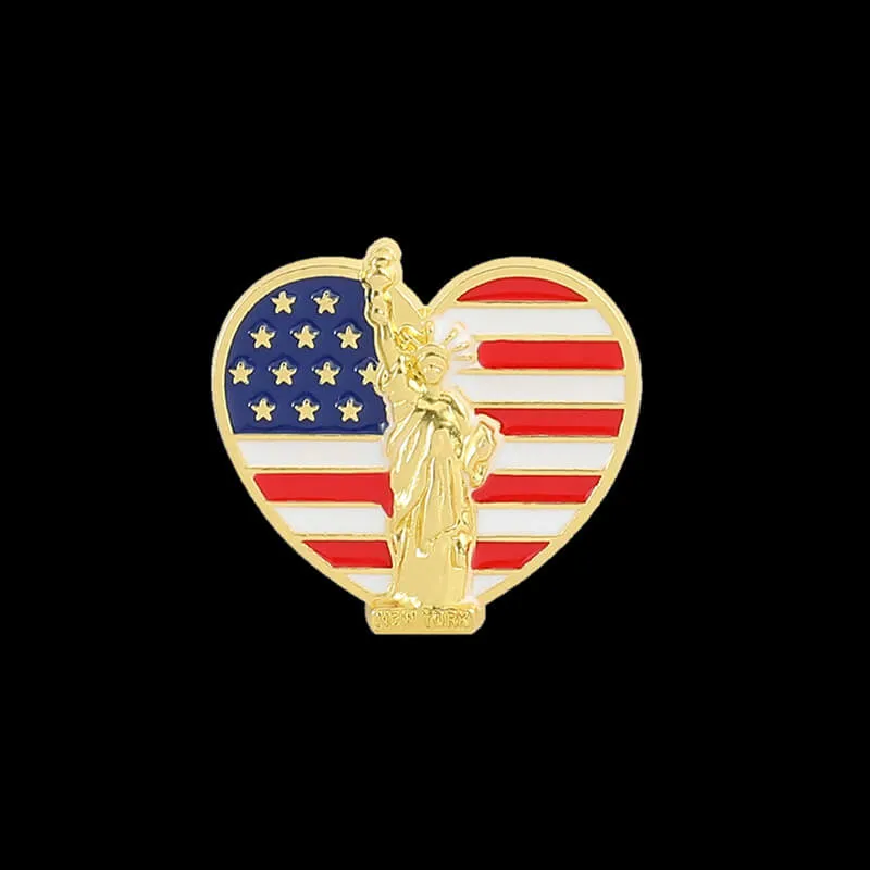 American Flag Design Alloy Brooch