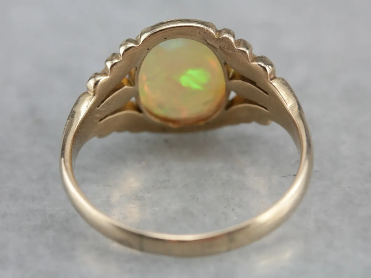 Antique Opal Ornate Gold Ring