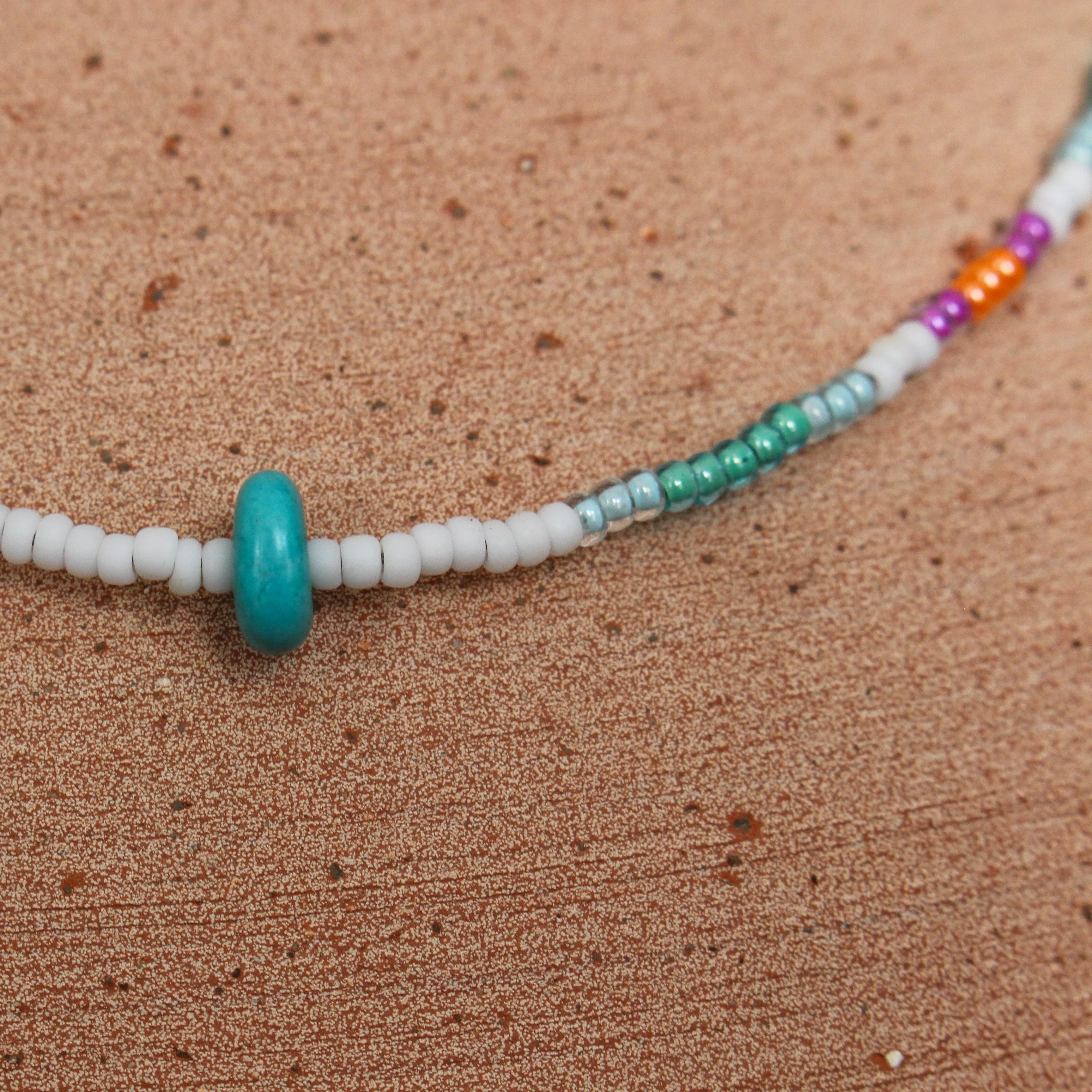 Aqua Waves Beaded Necklace