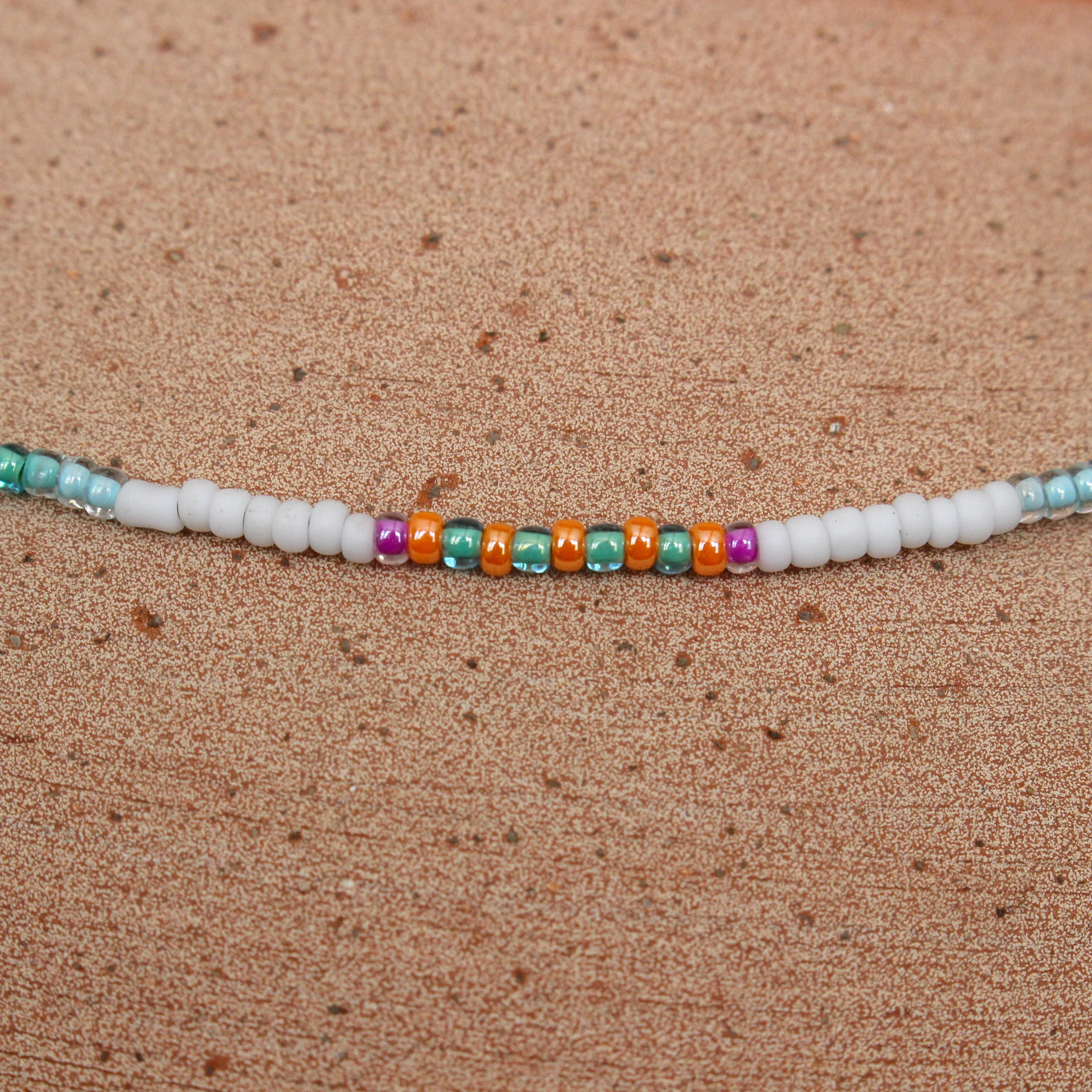 Aqua Waves Beaded Necklace