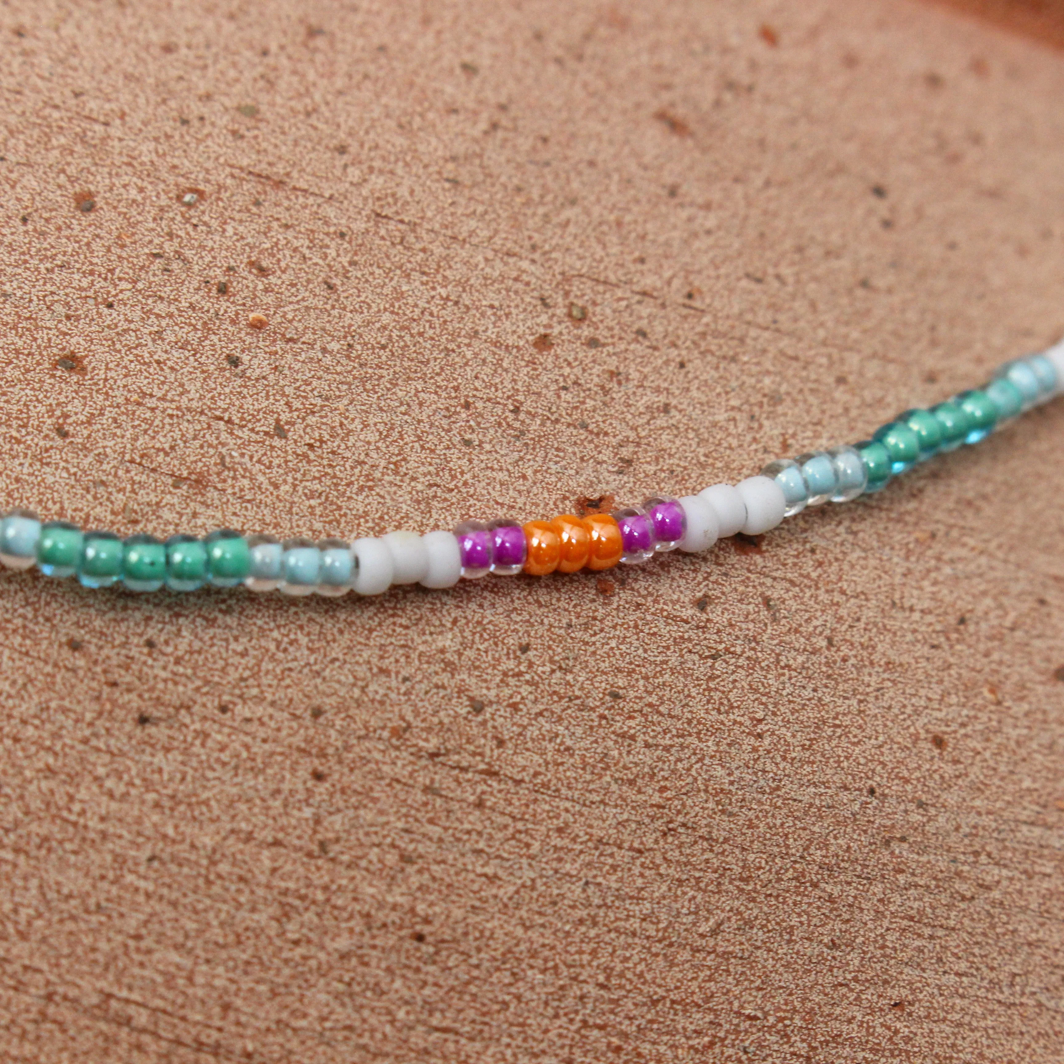 Aqua Waves Beaded Necklace