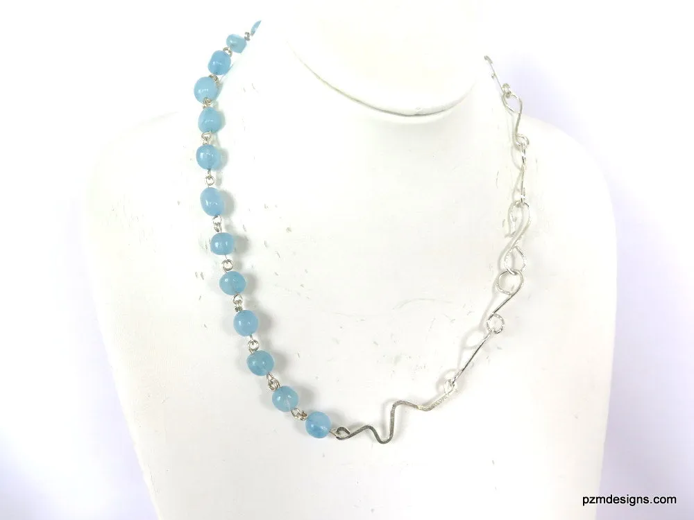 Aquamarine Gemstone Handmade Necklace - Handmade Jewelry