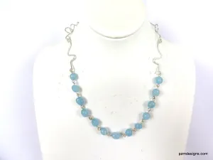 Aquamarine Gemstone Handmade Necklace - Handmade Jewelry