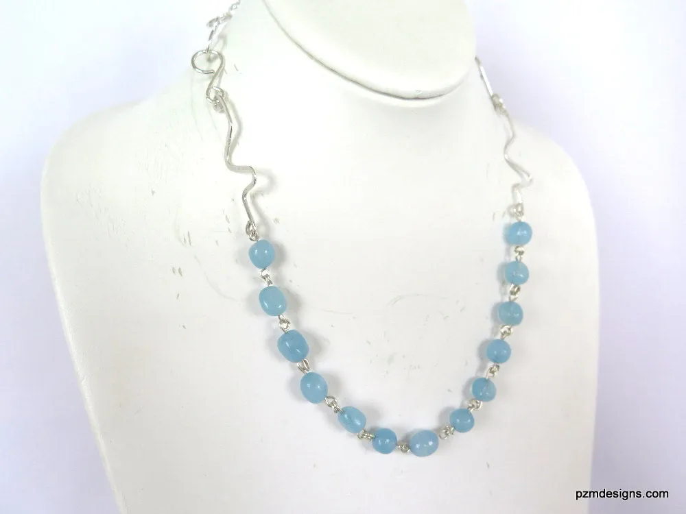 Aquamarine Gemstone Handmade Necklace - Handmade Jewelry