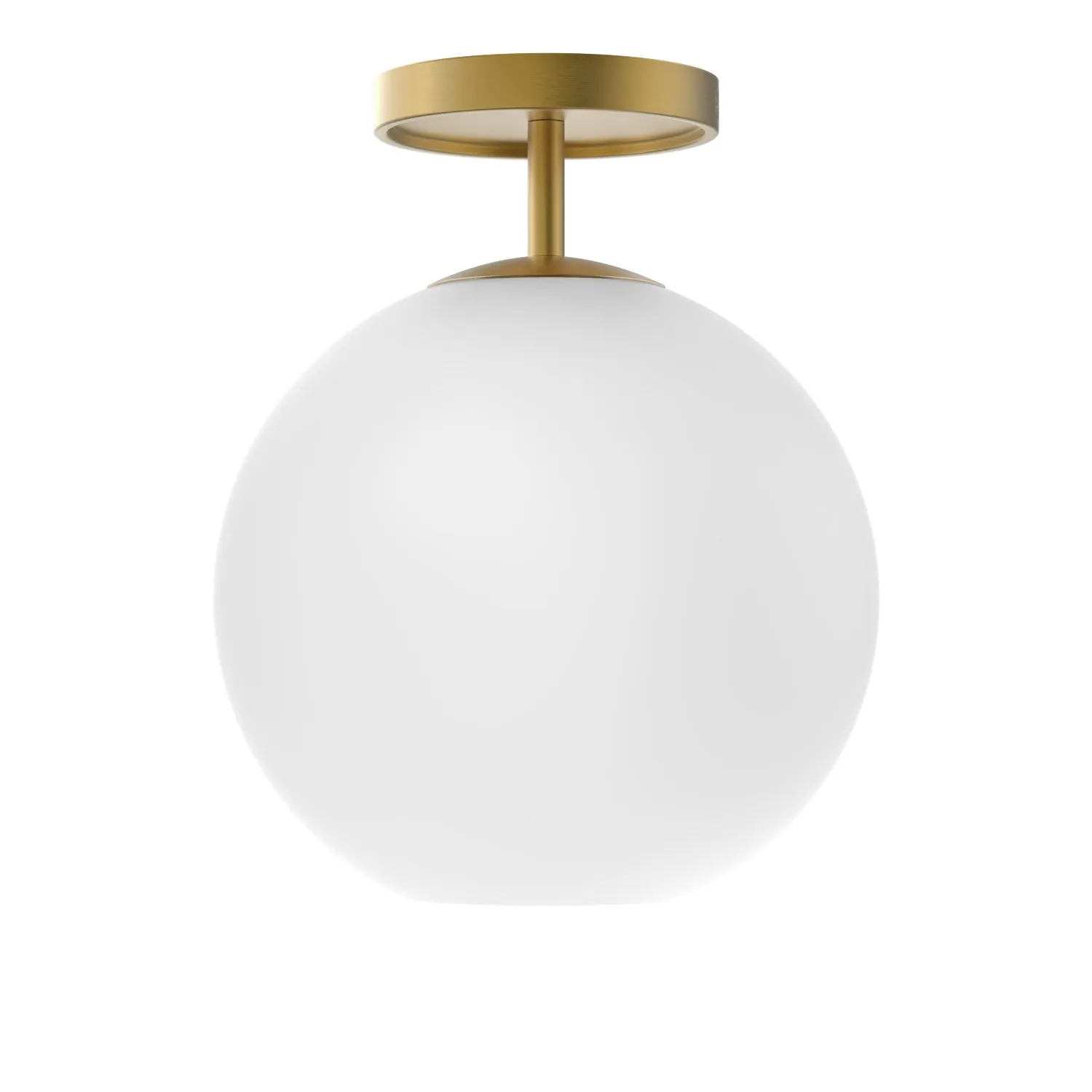 Aria 10" Flush Mount, Satin Brass with Opal Glass