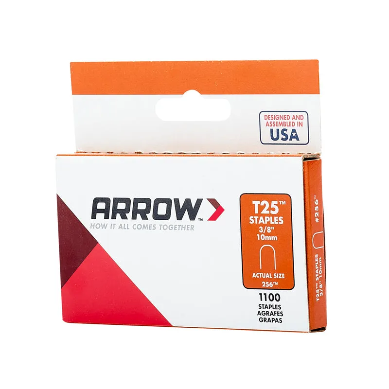 Arrow T25 1/4 in. W X 3/8 in. L Round Crown Wire Staples 1100 pk