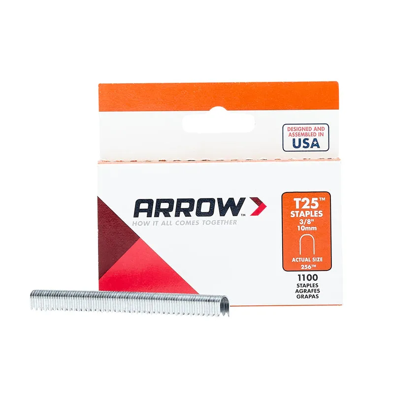 Arrow T25 1/4 in. W X 3/8 in. L Round Crown Wire Staples 1100 pk