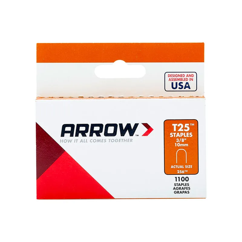 Arrow T25 1/4 in. W X 3/8 in. L Round Crown Wire Staples 1100 pk