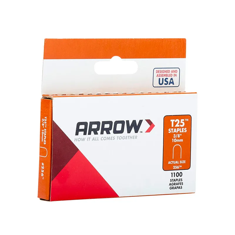 Arrow T25 1/4 in. W X 3/8 in. L Round Crown Wire Staples 1100 pk