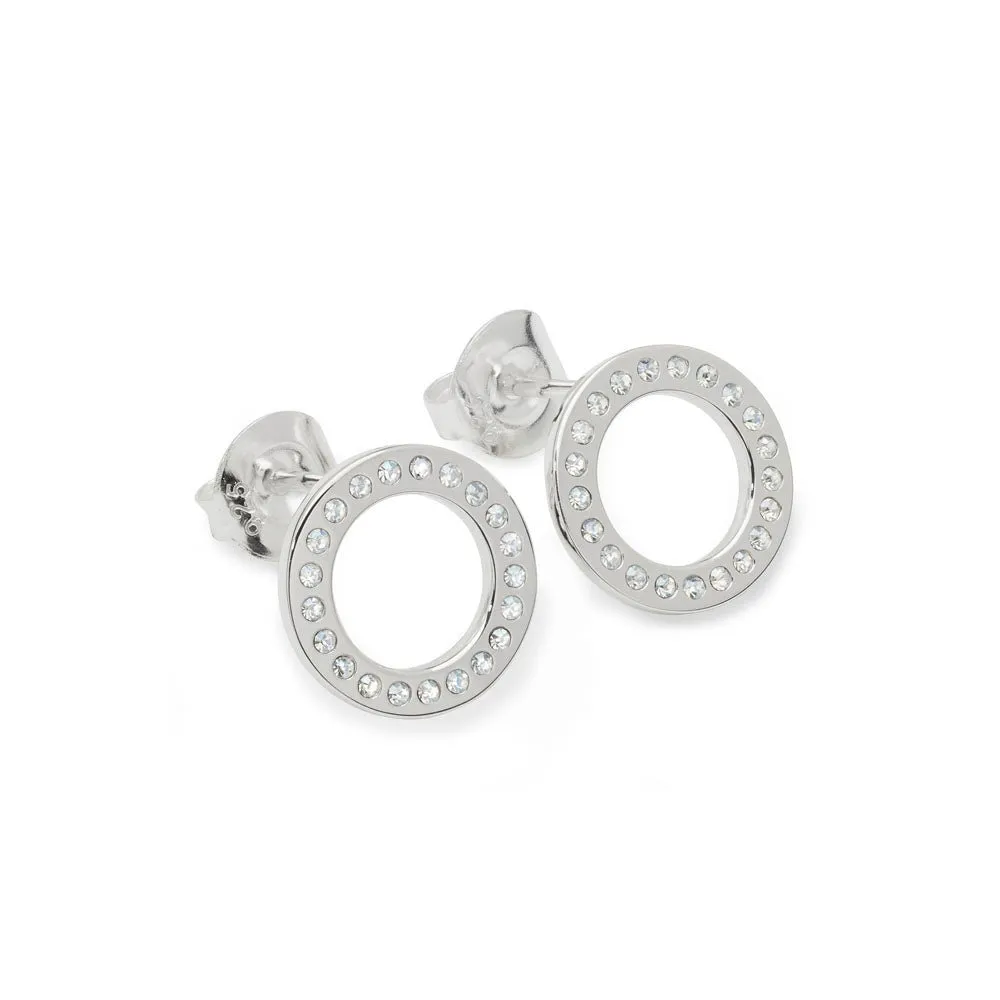 Art Deco Round Stud Earrings in Sterling Silver