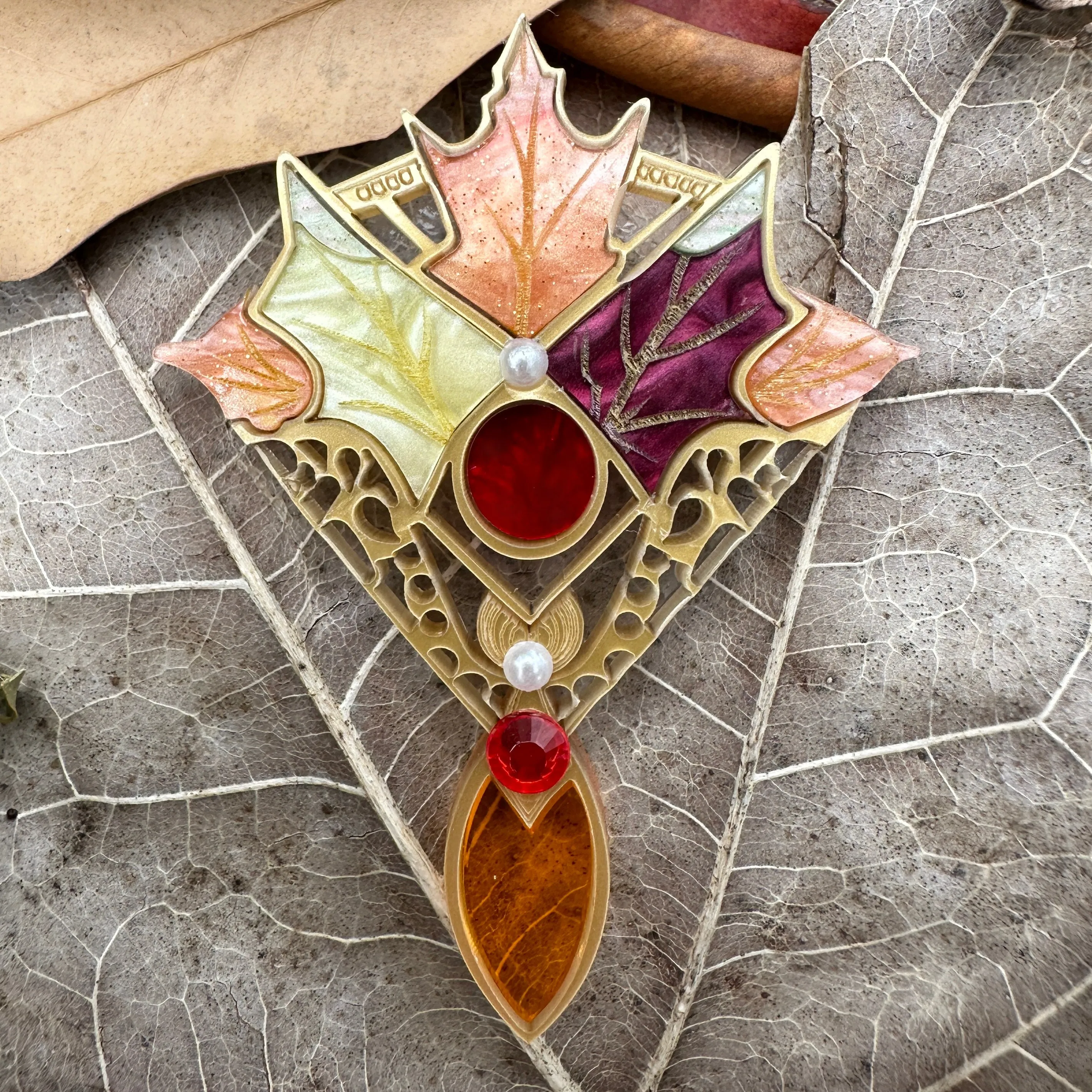 Autumn Art Deco Fall 🍁 - Brooch