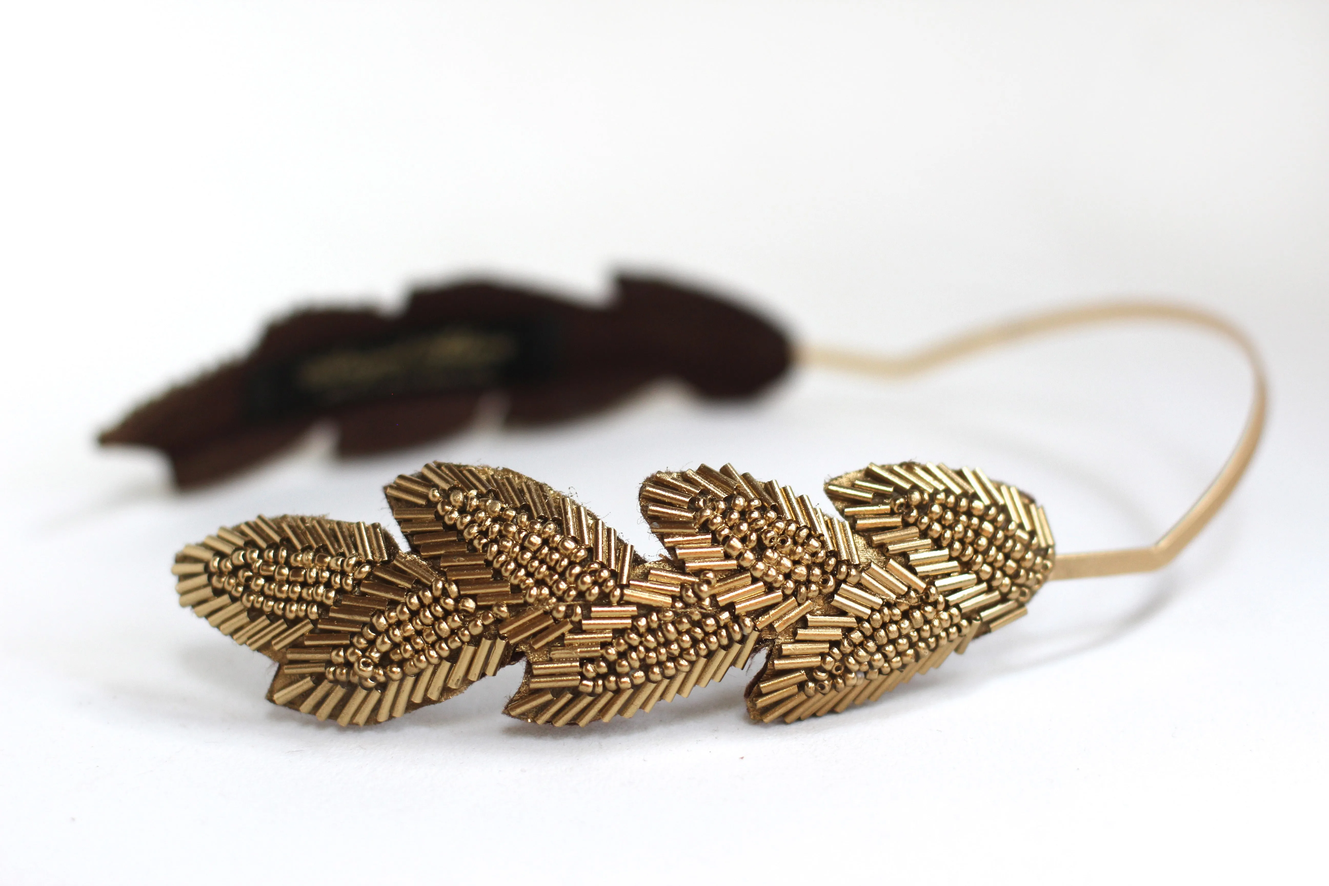 Beaded Leaves Goddess Crown