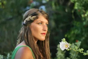 Beaded Leaves Goddess Crown