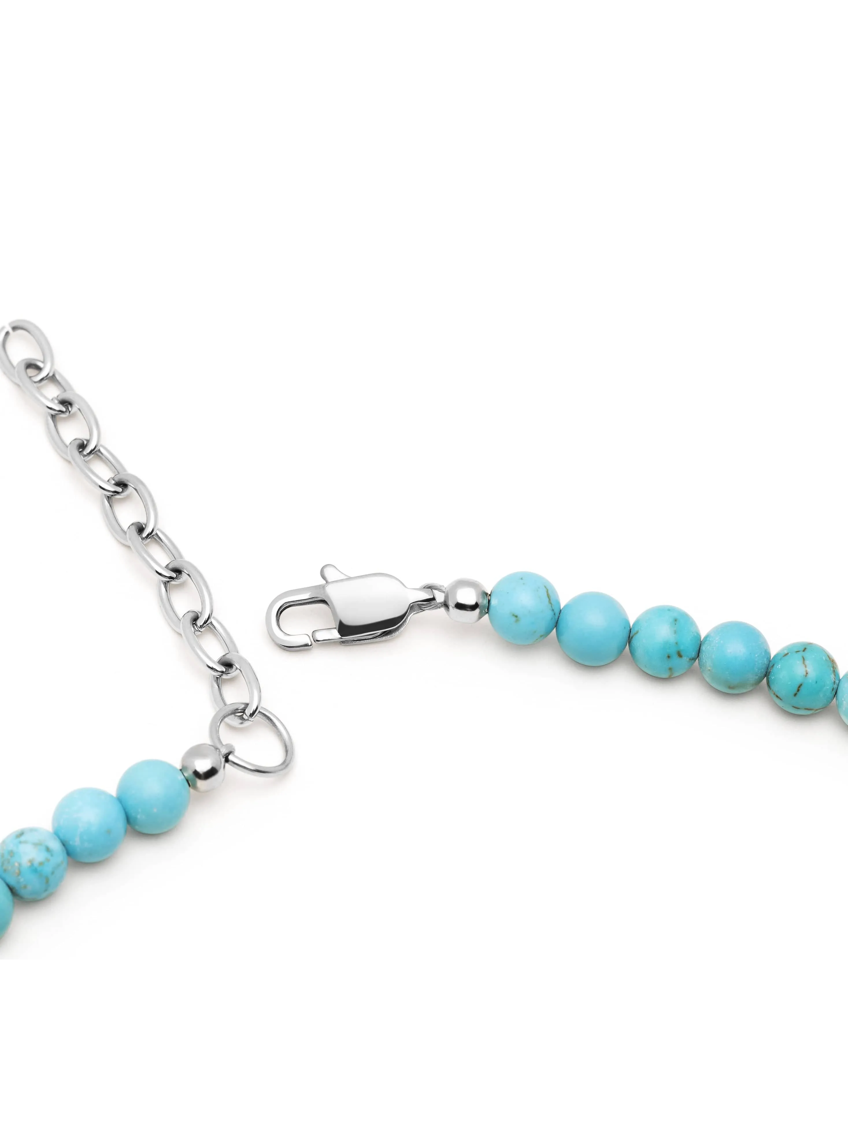 Beaded Necklace with Turquoise and Silver