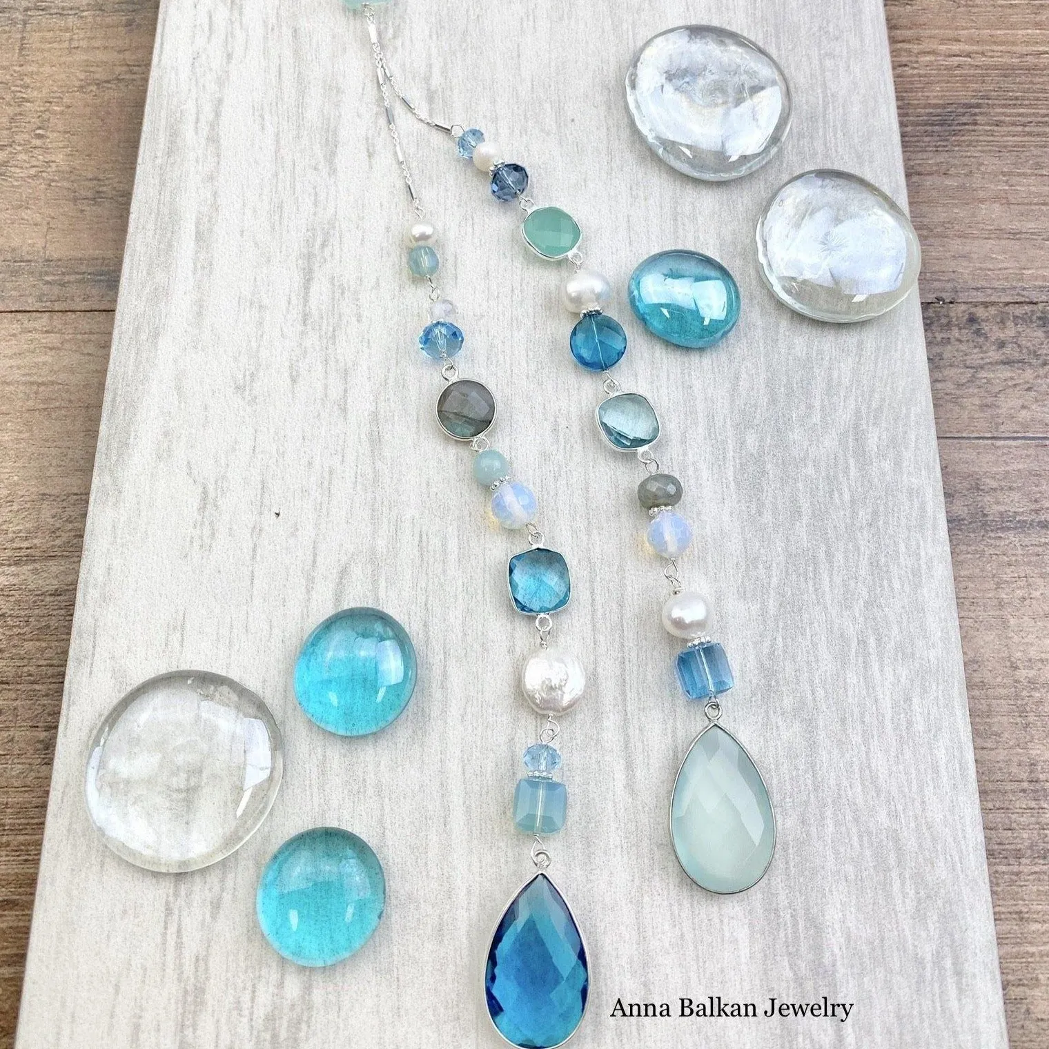 Blue Waters Summer Lariat Necklace